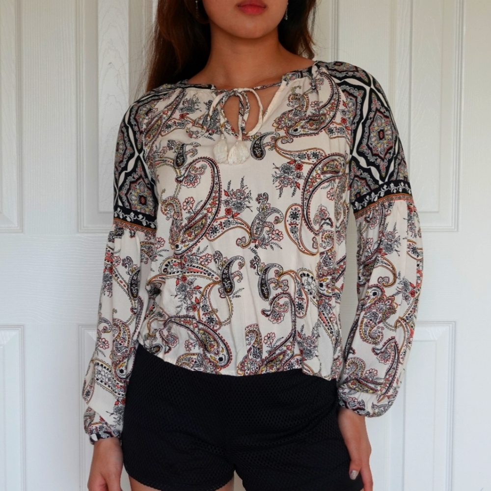 Patterned paisley top